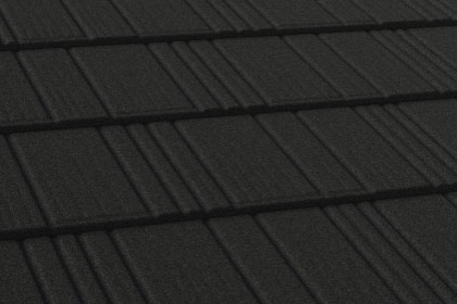 Композитная черепица рядовая Decra Stratos Черный бриллиант