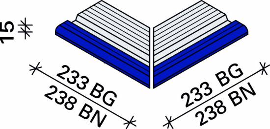 Угол внешний рукохвата с маркером Interbau 2ч. 238x140, арт. 5817 906-788 RH C